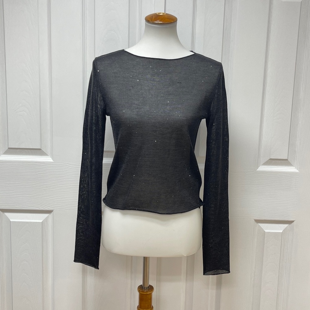 Massimo Dutti Velicine Black Lightweight Sweater - Size XS - NEW.